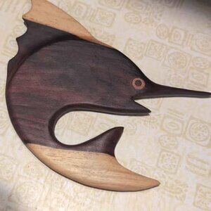 Handcrafted Swordfish Wooden Ashtray